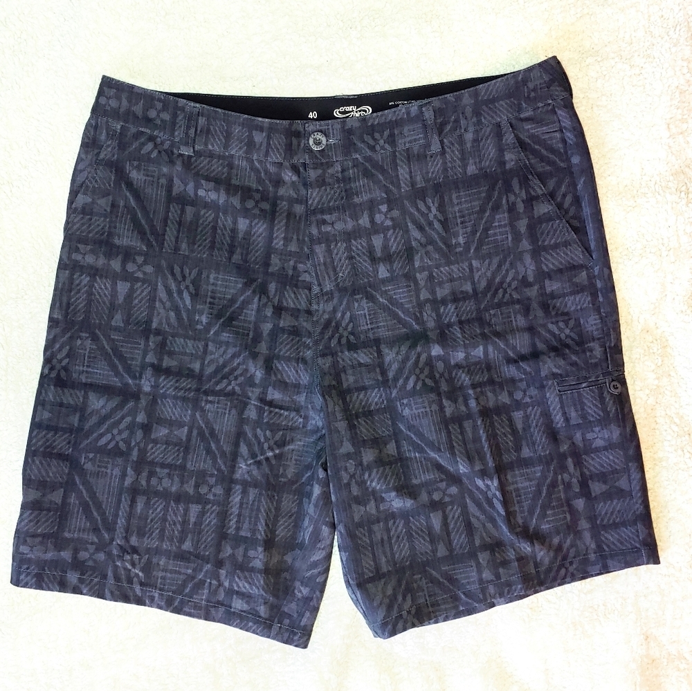 Men's Crazy Shirt Blue Aztec Pattern Golf Shorts